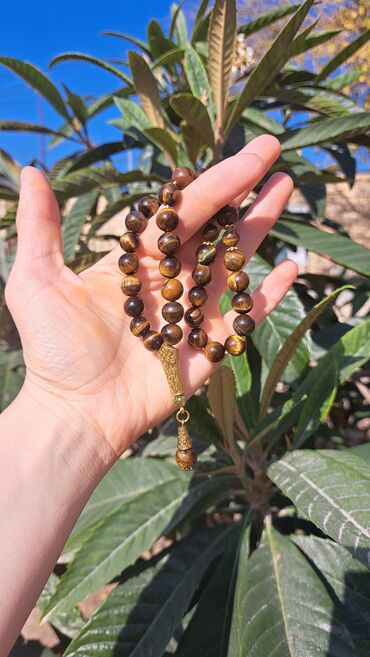 Təsbehlər: Təbii daşlardan hazırlanmış tesbih - Material: şəffaf-qonur tonlarda — 19