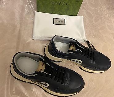 gucci ayaqqabı: GUCCI kişi krossovkası - Rəng: Tünd göy üst, - Loqo“GUCCI” - — 6