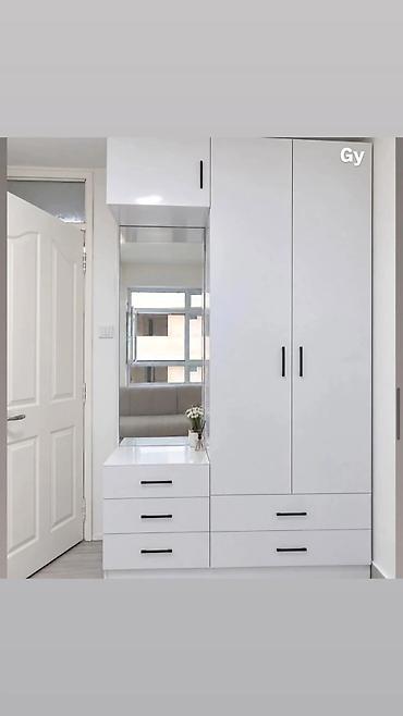taxt 2neferlik: Ağ rəngli, müasir dizayna sahib çoxfunksiyalı dəhliz/dormitor mebel — 1