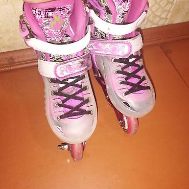 Uşaq üçün bənövşəyi/çəhrayı inline konkis (roller skates) ölçüsü 35