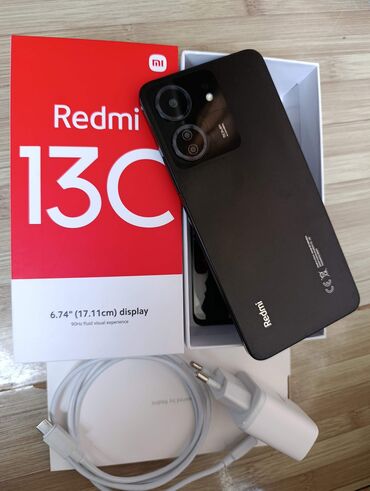 камера для дома: Redmi, Redmi 13C, Жаңы, 128 ГБ, түсү - Кара, 2 SIM