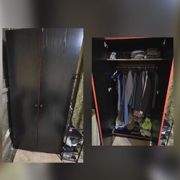 Qonaq otağı dəstləri: İşlənmiş, Açılan, 2 qapılı Düz dolab, Qarderob, paltar dolabı
