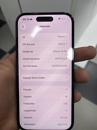 ayfon 19: IPhone 14 Pro, 128 GB, Qara, Face ID, Simsiz şarj — 1