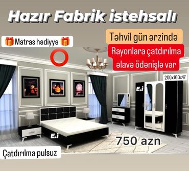 Ev üçün digər mebel: *Yataq dəsti / Yataq otağı mebeli 💥* ✔️Rəng seçimi var ✔️ *Şəhər
