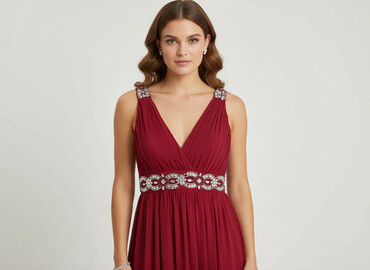 sukienki długa bordowa na wesele: Sukienka damska, rozmiar L