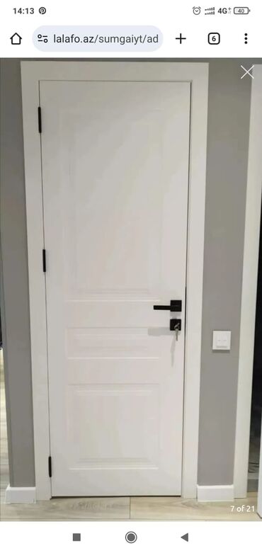 Otaq qapıları: Qonaq otağı üçün Yeni Otaq qapısı 90x205 sm Naliçnik ilə, Zəmanətli, Ödənişli quraşdırma, Pulsuz çatdırılma — 27