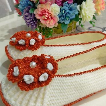 Домашние тапочки: Домашние тапочки, 38.5, Новый, цвет - Белый, Самовывоз — 5