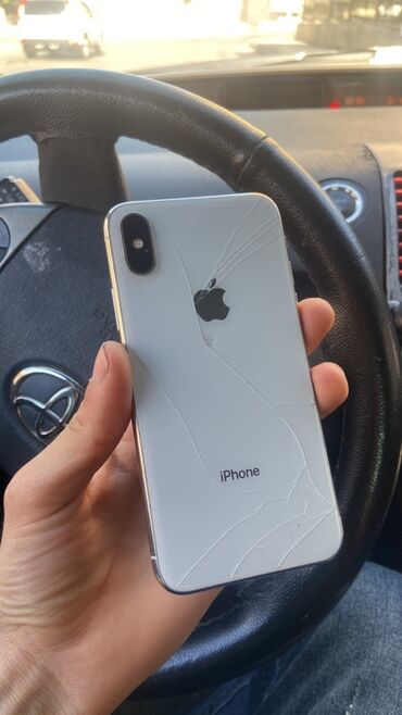 telfon zəngləri: IPhone X, 64 GB, Ağ, Qırıq