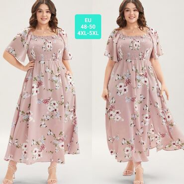 irena grahovac haljine: 4XL (EU 48), color - Pink, Oversize, Short sleeves