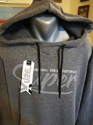 Kvalitetan muski pamucni duks sa kapuljacom Benx 2XL Sivi. Odlican — 2
