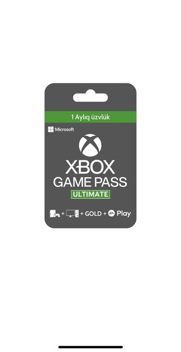 Video oyunlar üçün aksesuarlar: Abunə Microsoft Xbox/PC Games Pass Ultimate 1/3/12 ayliq satiş Bütün