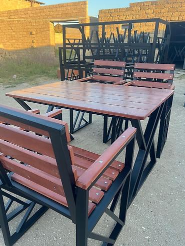 bar otracagi: Metall karkaslı açıq hava mebel dəsti Məhsul komplekti: - 1 ədəd — 3