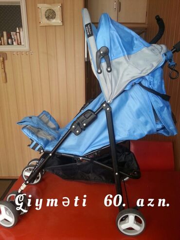 детская коляска v Azərbaycan | Uşaq arabaları: Детская коляска голубого цвета цена 60 манат,не пользовали