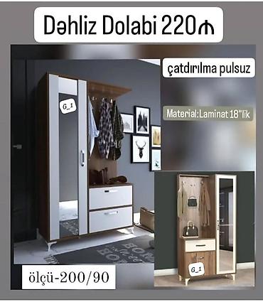 skaf kupe modelleri: Dəhliz dolabı - Qiymət: 220 ₼ - Ölçü: 200/90 - Material: 18 mm — 1