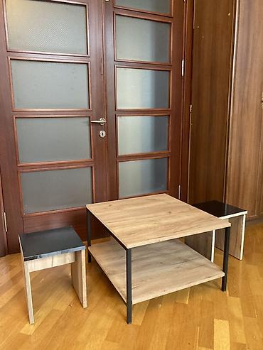 mdf panel: Kvadrat kofe masası və 2 ədəd tabure dəsti - Dizayn: Minimalist və — 3