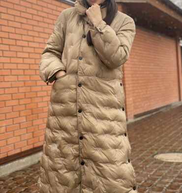 button куртка двухсторонняя: Пуховик, Длинная модель, Оверсайз, M, Все размеры