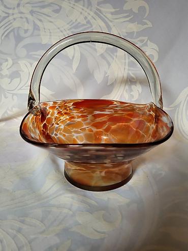 Ostalo posuđe: Korpa nova Dragan Drobnjak rucni rad iz 70ih.god. Murano korpa duvano — 8