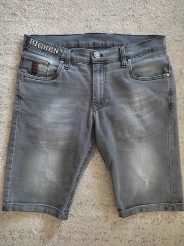 Shorts, Britches: L (EU 40), Jeans, color - Black, Single-colored