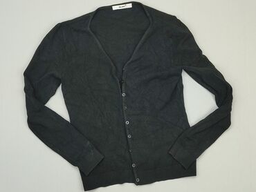 czarne t shirty w serek damskie: Kardigan, S, stan - Dobry