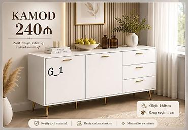 Komodlar: Kamod – zərif dizayn, rahatlıq və funksionallıq - Ölçü: 160 sm - Rəng — 1