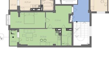 2 комнаты, 58 м², Элитка, 10 этаж, ПСО (под самоотделку)