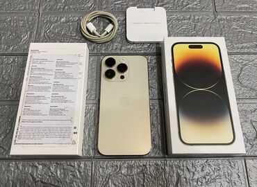 ayfon telfonu: IPhone 14 Pro, 128 GB, Qızılı, Zəmanət, Kredit, Simsiz şarj