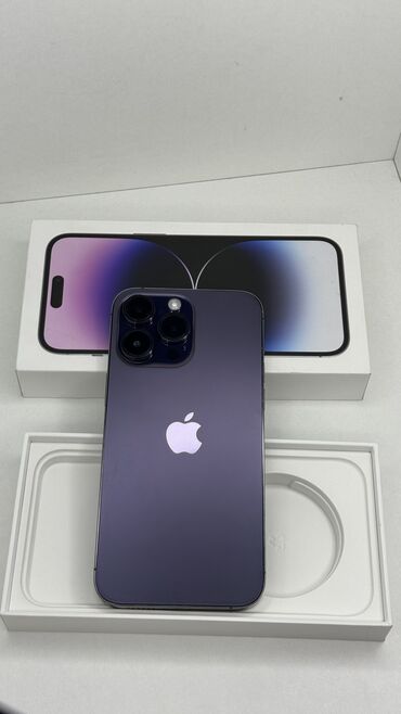 Apple iPhone: IPhone 14 Pro Max, Б/у, 256 ГБ, Deep Purple, Защитное стекло, Коробка, 88 %