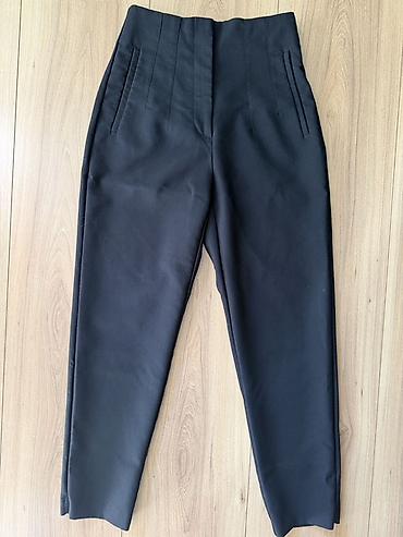 zara 34: ZARA Elegantne crne pantalone visokog struka - Klasičan ravni kroj sa — 1
