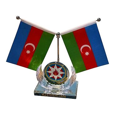 bayraq şekilleri: Masaüstü Azərbaycan bayraqları və bəzək kompozisiyası - İki ədəd — 1