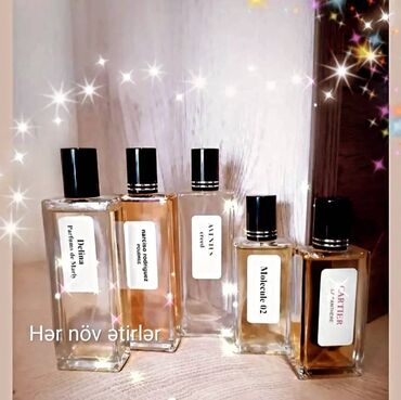 Ətriyyat: Hər növ ətirlər. 60% yağ, 40% spirt. Keyfiyyətli parfum. 30ml-15azn