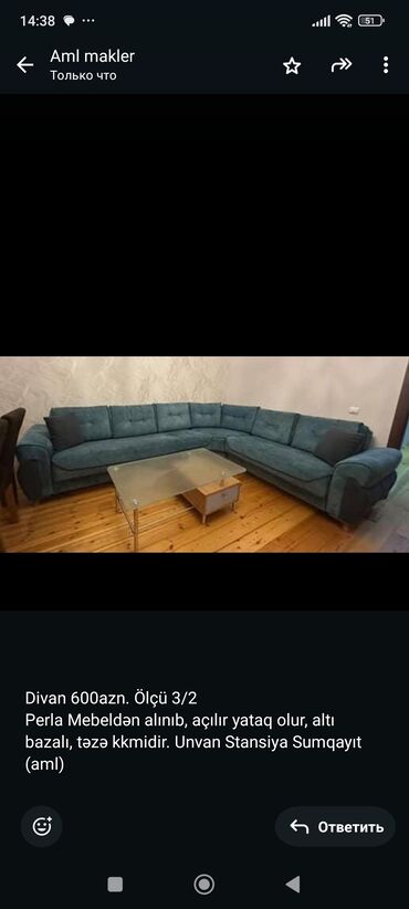Mebel: Künc divan