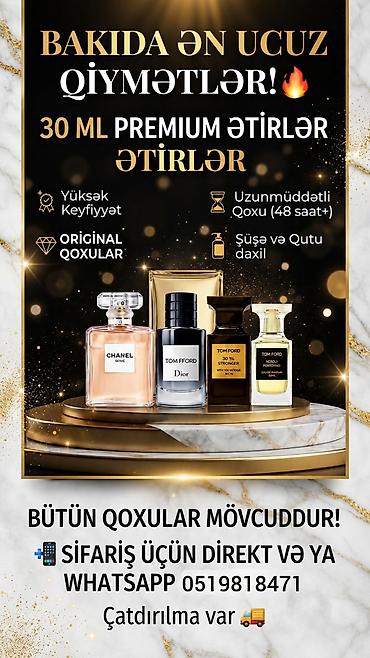 divine parfum: 30 ml premium ətirlər - Yüksək keyfiyyət - Original qoxular - — 2