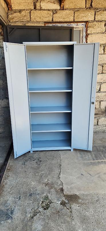 Metall şkaf – 2 qapılı, açarlı - Material: polad (toz boya ilə