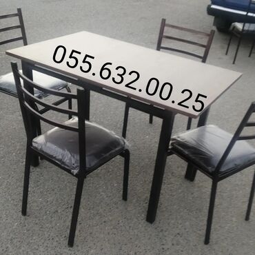 Masa və oturacaq dəstləri: 120 manatdan başlayir. Stol stul desti anbardan satiş var. Modellərə — 15
