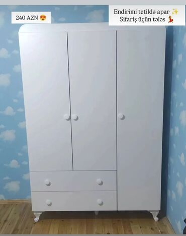 Dolablar: Yeni, Açılan, 3 qapılı Düz dolab, Qarderob, paltar dolabı, Azərbaycan — 19