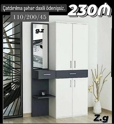 ev saat: Dəhliz üçün kombinə edilmiş dolab-set: - Rəng: ağ və tünd boz iki — 1