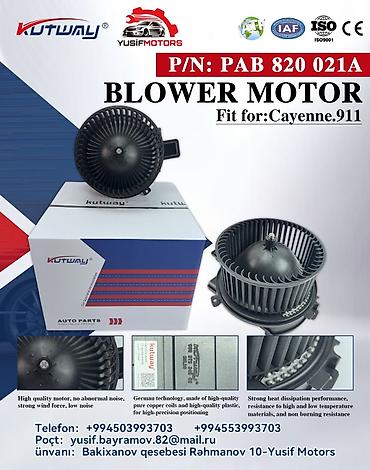 porsche 911: KUTWAY Blower Motor – P/N: PAB 820 021A Uyğunluq: Porsche Cayenne və — 1