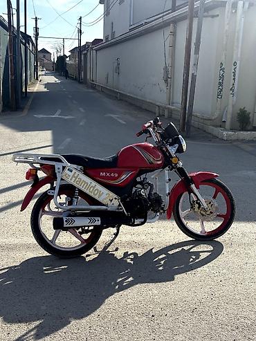 50 kub moped: Moped/Motosiklet – MX49, qırmızı rəng Xüsusiyyətlər: - Model: MX49 — 1