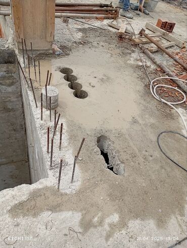 Beton işləri: Səssiz tozsuz səliqəli kəsim. Beton katlavan monolit kubik — 13
