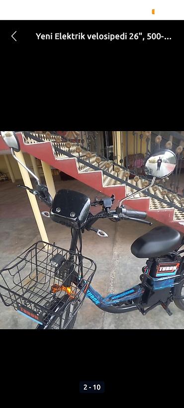 velpsiped: İşlənmiş Elektrik velosipedi 26", sürətlərin sayı: 1, 500-750 Vt, Ödənişli çatdırılma — 7