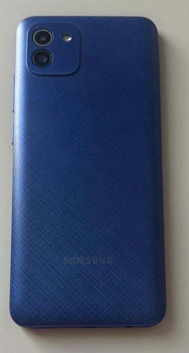 Məişət texnikası: Samsung Galaxy A03, 32 GB, rəng - Göy, İki sim kartlı, Face ID