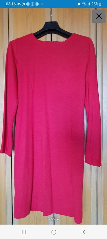 haljina duzina cm: L (EU 40), XL (EU 42), bоја - Crvena, Drugi stil, Dugih rukava
