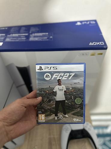 ps4 прошитая: Sony ps 5 slim + fc27 + два джойстика. Состояние новое, куплена месяц — 2