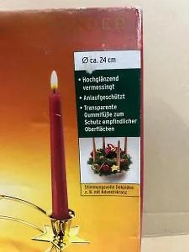 Sveće i svećnjaci: TCM svečani svećnjak/venac za advent – mesing, Ø oko 24 cm - Okrugli — 13