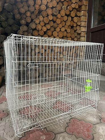 черная брама: Вольер/клетка для животных из металлической проволоки, белого цвета — 1