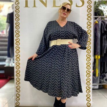 Повседневные платья: Повседневное платье, Лето, Длинная модель, На запах, L, 3XL — 17