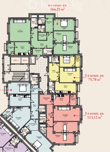 Продажа квартир: 2 комнаты, 75 м², Элитка, 7 этаж, ПСО (под самоотделку)