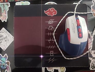 rgb коврик: Игровая проводная мышь Hoco + коврик для мыши с аниме-дизайном — 1