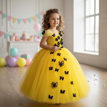 Платья: Детское платье, цвет - Белый, Новый — 1