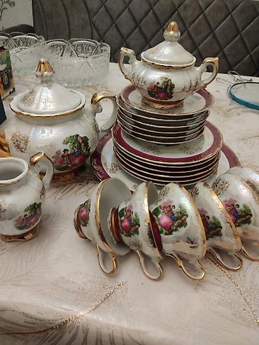 sud separatoru: Çay dəsti, rəng - Ağ, Farfor, 6 nəfərlik, Polşa — 1